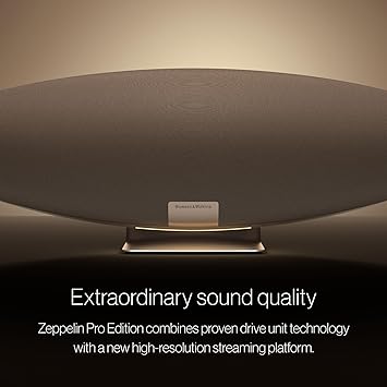 Bowers & Wilkins Zeppelin Pro Edition Wireless Speaker, Iconic Design, 5 Drivers Including Subwoofer, Wireless Streaming via Bluetooth, AirPlay 2 & Spotify Connect, Multiroom Support, Space Grey