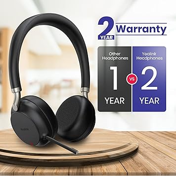 Yealink Bluetooth Headset - GTW Bundle of Yealink BH72 Wireless Bluetooth Headset (Teams Version) for Phone Calls, Video Meetings, Conferencing, Music includeds Global Teck Microfiber