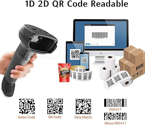 Zebra DS2208-SR Handheld 2D Omnidirectional Barcode Scanner/Imager (1D, 2D and PDF417) with USB Cable, DS2208-SR7U2100AZW