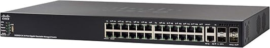 Cisco SG550X-24 Stackable Managed Switch | 24 Gigabit Ethernet (GbE) Ports | 2 x 10G Combo | 2 x SFP+ | L3 Dynamic Routing | Limited Lifetime Protection (SG550X-24-K9-NA)
