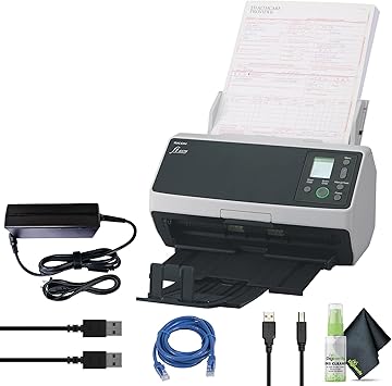 RICOH fi-8170 Professional High Speed Color Duplex Document Scanner (PA03810-B055) + USB Printer Cable + Network Cable + Cleaning Kit