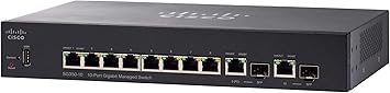 CISCO DESIGNED SG350-10 Managed Switch with 10 Gigabit Ethernet (GbE) Ports with 8 Gigabit Ethernet RJ45 Ports Plus 2 Gigabit Ethernet Combo SFP, Limited Lifetime Protection (SG350-10-K9-NA)