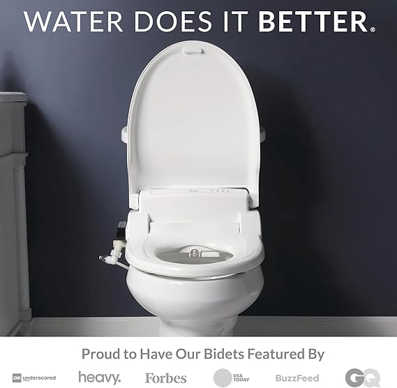 Bio Bidet BB1000 Electric Bidet Toilet Seat, Warm Water with Air Dryer, Heated Seat with Slow Close Lid, Remote Control, Elongated White