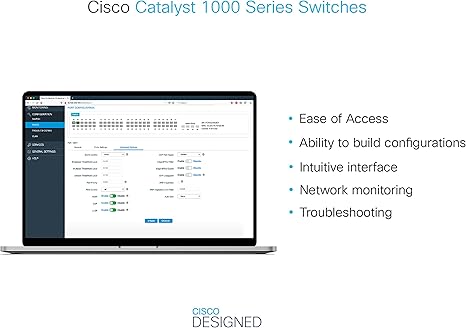 Cisco Catalyst 1000-24FP-4X-L Network Switch, 24 Gigabit Ethernet PoE+ Ports, 370W PoE Budget, 4 10G SFP+ Uplink Ports, Enhanced Limited (C1000-24FP-4X-L) (Renewed)