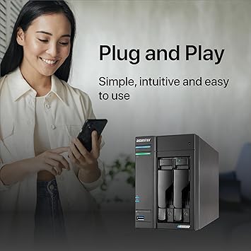 Asustor Lockerstor 2 Gen 2 AS6702T | 2 Bay NAS - Network Storage Enclosure, Quad Core 2.0GHz CPU, 4 M.2 PCIe 3.0 SSD Slot, 2 2.5GbE Port, 4GB RAM DDR4