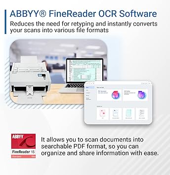 Visioneer Patriot PD45 Scanner, USB Duplex Office Document Scanner for PC and Mac, 50 PPM, Automatic Document Feeder (ADF), White
