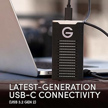 SanDisk Professional 1TB G-DRIVE SSD - Ultra-Rugged, IP67 Dust/Water Resistant, Portable External NVMe Solid State Drive, Up to 1,050 MB/s, USB 3.2 Gen 2 - SDPS11A-001T-GBANB