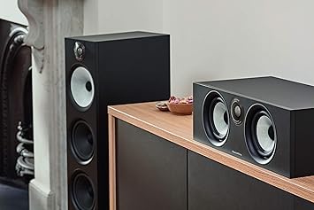 Bowers & Wilkins HTM6 S2 Center Channel Speaker - Anniversary Edition Loudspeaker, Twin Continuum Cone Bass/Midrange Drivers with Flowport Technology, Decoupled Double Dome Aluminum Tweeter, Black