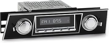 RetroSound HC-401-03-73 Hermosa Direct-Fit Radio for Classic Vehicles (Chrome Face and Buttons, Black Faceplate)