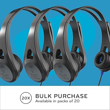 ThinkWrite Technologies / TWT Audio Ergo, TW110 | Premium On-Ear Headset with Noise Reducing Microphone 20 - Pack (3.5mm Jack)