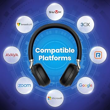 Yealink Bluetooth Headset - GTW Bundle of Yealink BH72 Wireless Bluetooth Headset (Teams Version) for Phone Calls, Video Meetings, Conferencing, Music includeds Global Teck Microfiber