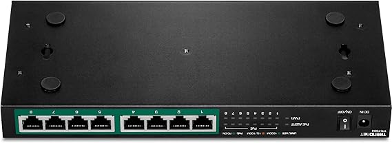 TRENDnet 8-Port Gigabit PoE+ Switch, 120W PoE Power Budget, 16Gbps Switching Capacity, IEEE 802.1p QoS, DSCP Pass-Through Support, Fanless, Wall Mountable, Lifetime Protection, Black, TPE-TG84
