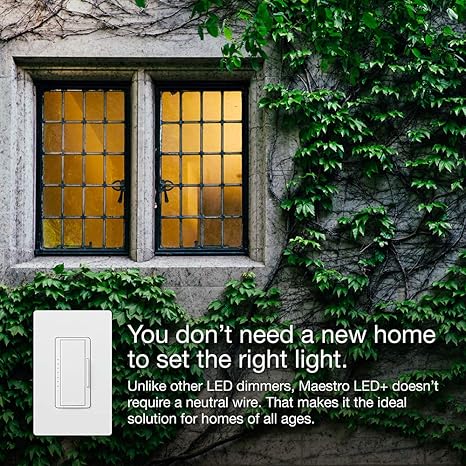 Lutron Maestro LED+ Dimmer Switch for Dimmable LED, Halogen and Incandescent Bulbs, 150W/Single-Pole or Multi-Location, MACL-153M-BL, Black