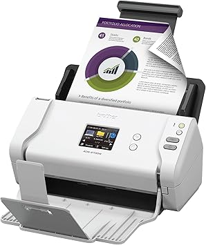 Brother Wireless High-Speed Desktop Document Scanner, ADS-2700W, Touchscreen LCD, Duplex Scanning
