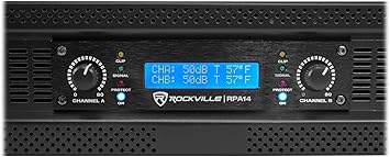 Rockville RPA14 7000W Peak / 2000W RMS 2-Channel Power Amplifier, Rack Mountable - Perfect for Live Sound, Pro Audio, DJs