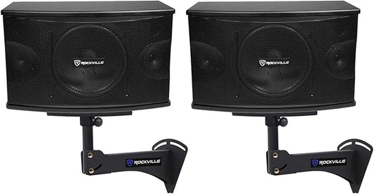 Rockville Pair KPS10 10" 1200w Speakers w/Wall Mounts for Restaurant/Bar/Cafe