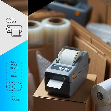 ZEBRA ZD410 Direct Thermal Monochrome Desktop Printer Print Width of 2 in USB Ethernet Connectivity ZD41022-D01E00EZ