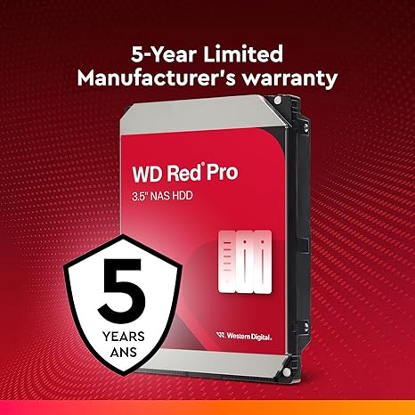 Western Digital 14TB WD Red Pro NAS Internal Hard Drive HDD - 7200 RPM, SATA 6 Gb/s, CMR, 512 MB Cache, 3.5