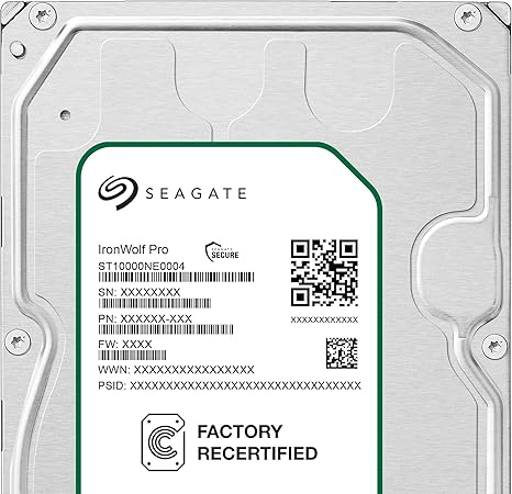 Seagate IronWolf Pro 10Tb NAS Internal Hard Drive HDD – 3.5 Inch Sata 6GB/S 7200 RPM 256MB Cache for Raid Network Attached Storage, Data Recovery Rescue Service (ST10000NE0004)