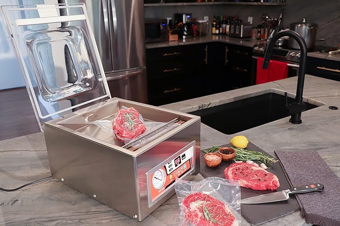 Chamber Vacuum Sealer, CM255, Perfect for Home and Commercial Kitchens, Industrial Grade Packaging Machine with High Powered Pump