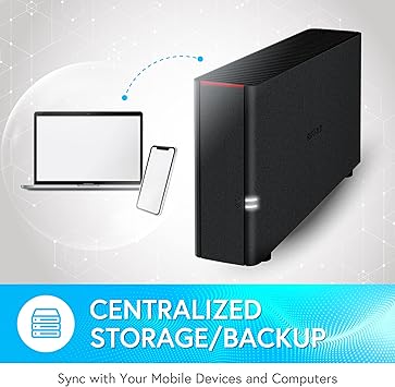 Buffalo LinkStation 210 2TB 1-Bay NAS Network Attached Storage with HDD Hard Drives Included NAS Storage That Works as Home Cloud or Network Storage Device for Home