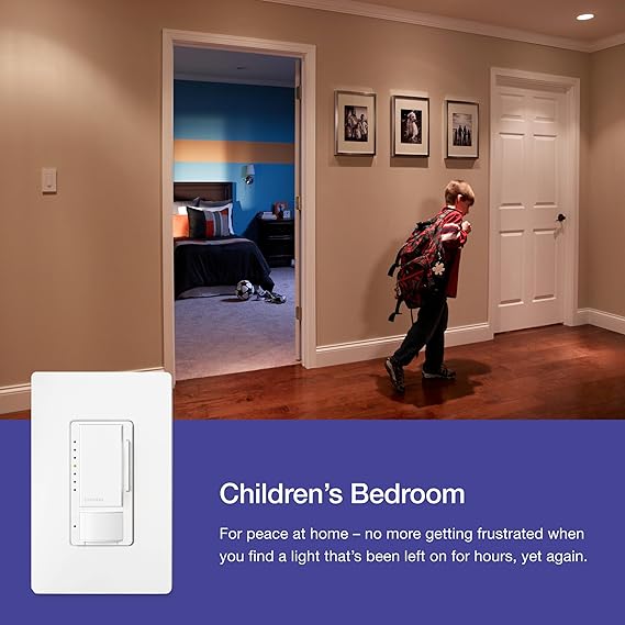 Lutron Maestro Motion Sensor Dimmer Switch for Bathroom, Garage, Laundry Room, and Closet, Occupancy and Vacancy Sensor, Single-Pole/Multi-Location, No Neutral Required, MSCL-OP153M-WH, White