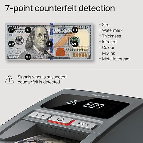 Safescan 185-S Black - Multi-Direction Automatic Counterfeit Detector