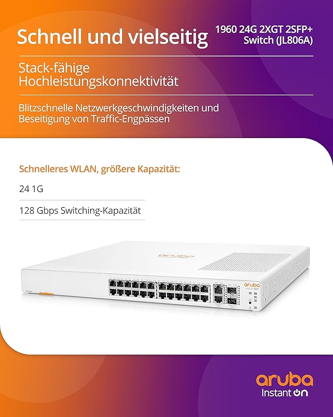 Aruba Instant On 1960 24G 2XGT 2SFP+ Switch