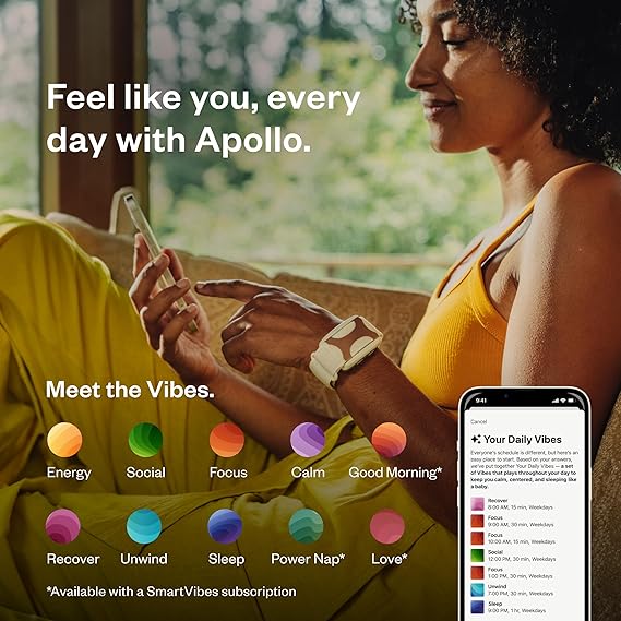 Apllo Neuro - Personalized Natural Sleep and Stress Aid Wearable - Vagus Nerve Stimulator - Vibration Touch Therapy - Find Focus, Relaxation, Recovery, Wellness & Performance | Twilight