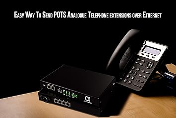 4 x POTS Telephone Over Ethernet | LAN | IP Extender - Converter - FXO and FXS Side, 4 in 1 Device - Phone to Ethernet | Phone to Fiber | Phone Over RJ-45 Twisted | Over Active Fiber Optic Connection