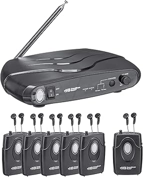 Hamilton Buhl Assistive Listening Dual Frequency System ALS700 with Transmitter, 6 Receivers & Earbuds, Carry Case
