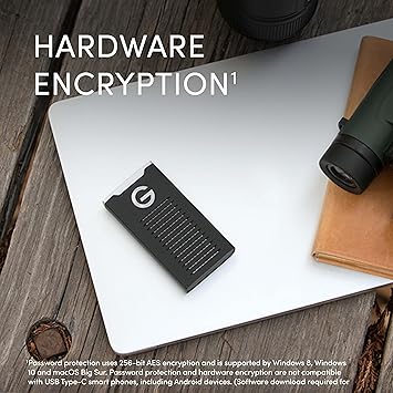 SanDisk Professional 1TB G-DRIVE SSD - Ultra-Rugged, IP67 Dust/Water Resistant, Portable External NVMe Solid State Drive, Up to 1,050 MB/s, USB 3.2 Gen 2 - SDPS11A-001T-GBANB