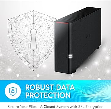 Buffalo LinkStation 210 2TB 1-Bay NAS Network Attached Storage with HDD Hard Drives Included NAS Storage That Works as Home Cloud or Network Storage Device for Home