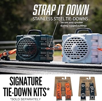 Turtlebox Gen 2: Loud! Outdoor Portable Bluetooth 5.0 Speaker | Rugged, IP67, Waterproof, Impact Resistant & Dustproof (Rich, Full Sound, Plays to 120db, Pair 2X for True L-R Stereo), (White)