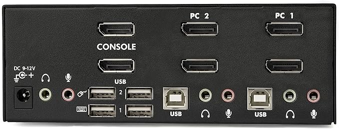 StarTech.com 2-Port DisplayPort KVM Switch - Dual-Monitor - 4K 60 - with Audio & USB Peripheral Support - DP 1.2 - USB Hub (SV231DPDDUA2)