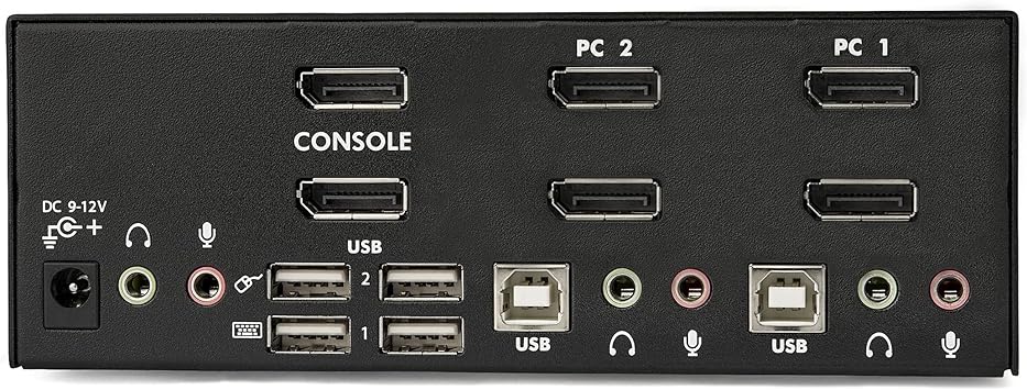 StarTech.com 2-Port DisplayPort KVM Switch - Dual-Monitor - 4K 60 - with Audio & USB Peripheral Support - DP 1.2 - USB Hub (SV231DPDDUA2)