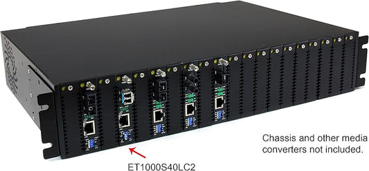 StarTech.com Single-Mode (SM) LC Fiber Media Converter for 10/100/1000 Network - 40km - Gigabit Ethernet - 1310nm- with SFP Transceiver (ET1000S40LC2)