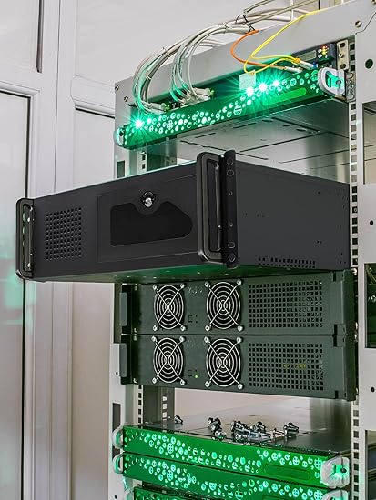 Rosewill 4U Server Chassis Rackmount Case | 7 3.5" Bays, 2 5.25" Devices| ATX, CEB Compatible | 1 120mm PWM Fan, 2 80mm PWM Fans | 2X USB 3.0 | Front Panel Lock and Key | Silver/Black - RSV-R4100U