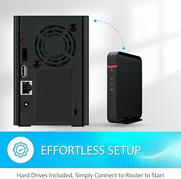 Buffalo LinkStation 220 4TB 2-Bay NAS Network Attached Storage with HDD Hard Drives Included NAS Storage That Works as Home Cloud or Network Storage Device for Home