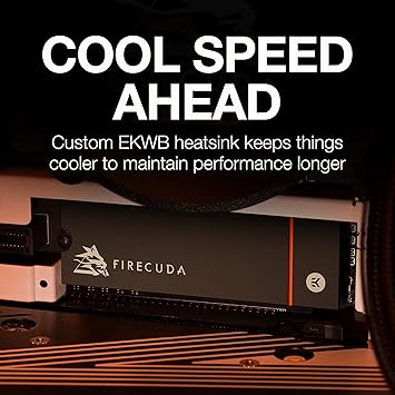 Seagate FireCuda 530 1TB Internal Solid State Drive - M.2 PCIe Gen4 ×4 NVMe 1.4, Transfer speeds up to 7300MB/s, 3D TLC NAND, 1275 TBW, 1.8M MTBF, Heatsink, with Rescue Services (ZP1000GM3A023)
