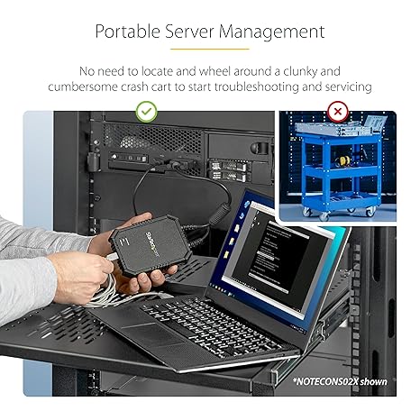 StarTech.com NOTECONS02 KVM Console to Laptop USB 2.0 Portable Crash Cart Adapter with File Transfer & Video Capture - Portable KVM Console