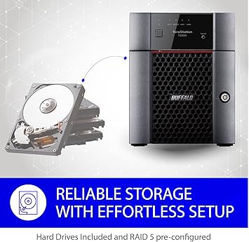 BUFFALO TeraStation 3420DN 4-Bay SMB 16TB (2x8TB) Desktop NAS w/Hard Drives Included Network Attached Storage