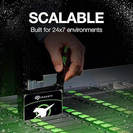 Seagate Exos X18 18TB Enterprise HDD - CMR 3.5 Inch Hyperscale SATA 6Gb/s, 7200 RPM, 512e and 4Kn FastFormat, Low Latency with Enhanced Caching (ST18000NM000J)