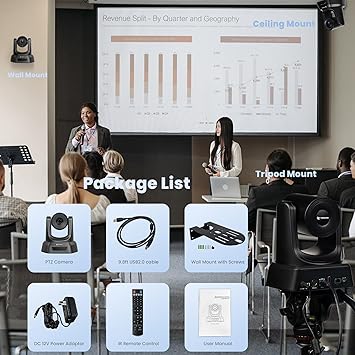 TONGVEO 20X HDMI PTZ Camera IP Live Streaming SDI USB 1080P 60fps Optical Zoom PoE Supports for Church Services Worship Education Video Conference with OBS vMix Wirecast Zoom Skype and More