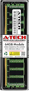 A-Tech 64GB RAM Replacement for Hynix HMAA8GL7AMR4N-VK | DDR4 2666MHz PC4-21300 (PC4-2666V) 4DRx4 (4Rx4) 1.2V ECC LRDIMM Load Reduced DIMM 288-Pin Memory Module
