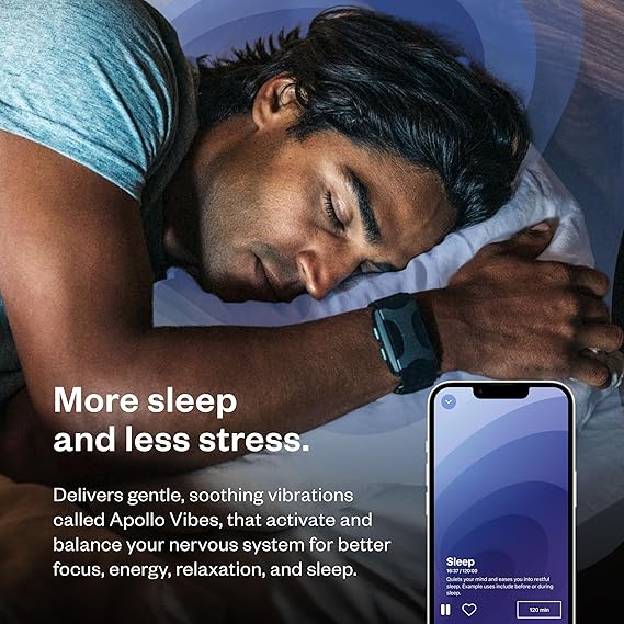 Apllo Neuro - Personalized Natural Sleep and Stress Aid Wearable - Vagus Nerve Stimulator - Vibration Touch Therapy - Find Focus, Relaxation, Recovery, Wellness & Performance | Twilight