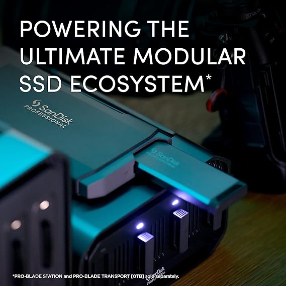 SanDisk Professional 2TB PRO-Blade SSD Mag - Portable & Modular NVMe SSD Mag, Ultra-Durable - SDPM1NS-002T-GBAND, Dark Grey