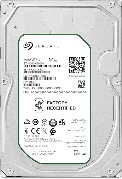 Seagate IronWolf Pro 10Tb NAS Internal Hard Drive HDD – 3.5 Inch Sata 6GB/S 7200 RPM 256MB Cache for Raid Network Attached Storage, Data Recovery Rescue Service (ST10000NE0004)