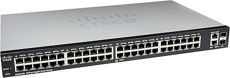 Cisco Small Business 200 Series SLM2048T-NA Smart SG200-50 Gigabit Switch 48 10/100/1000 Ports, Gigabit Ethernet Smart Switch, 2 Combo Mini-GBIC Ports
