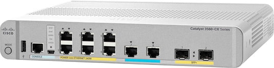 Cisco Catalyst 3560CX-8XPD-S Network Switch, 6 Gigabit Ethernet and 2 Multi-GbE Ports, 8 PoE+ Outputs, 240W PoE Budget, 2 10G SFP+ Uplinks, Enhanced Limited (WS-C3560CX-8XPD-S)